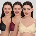 Cotton Bra for Women, Multicolour, Pack of 3 