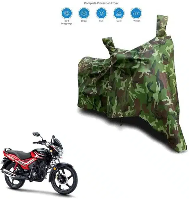 Waterproof & UV Protection Polyester Full Body Cover for TVS Star City (Green)