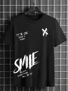 Round Neck Smile Print T-Shirt For Men 