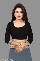 Lycra Solid Saree for Women 