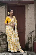 Chanderi Cotton Floral Printed Saree for Women 