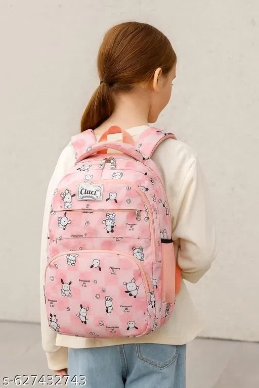 Polyester Backpack Bag, Pink