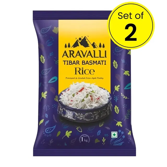 अरावली त्तिबार बासमती चावल 2X1 Kg (पैक ऑफ 2)