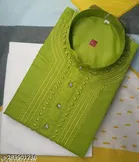 Cotton Embroidered Kurta with Pyjama for Men 