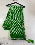 Georgette Printed Saree for Women, Green 