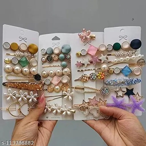 Hair Pins for Women (Multicolor, 3 Pcs)