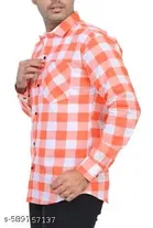 Cotton Blend Checked Shirt for Men, Multicolor 