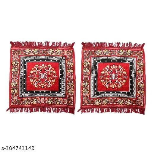 Velvet Pooja Aasan Cloth, Pack of 2 (Multicolor)