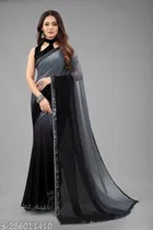 Georgette Solid Sarees for Women 