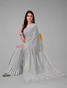 Georgette Foil Printed Saree for Women 