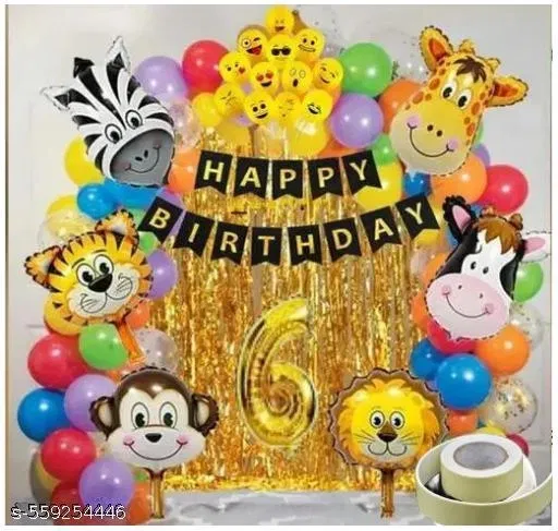 14 Pcs 6th Birthday Decoration kit, Multicolour, Set of 1