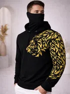 Hooded Printed Cotton Blend T-shirt for Men 