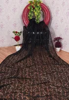 Net Solid Saree for Women 