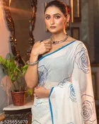 Chanderi Cotton Blend Floral Printed Saree for Women 