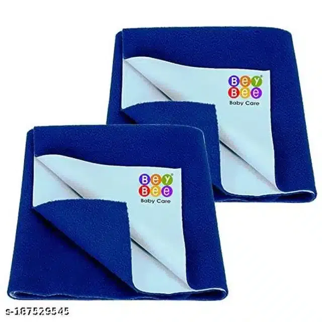 Cotton Mattress Protection Sheet (Blue, 28x20 inches) (Pack of 2)