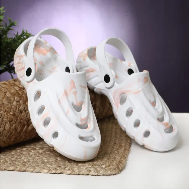 Clogs for Men (White & Peach, 7)