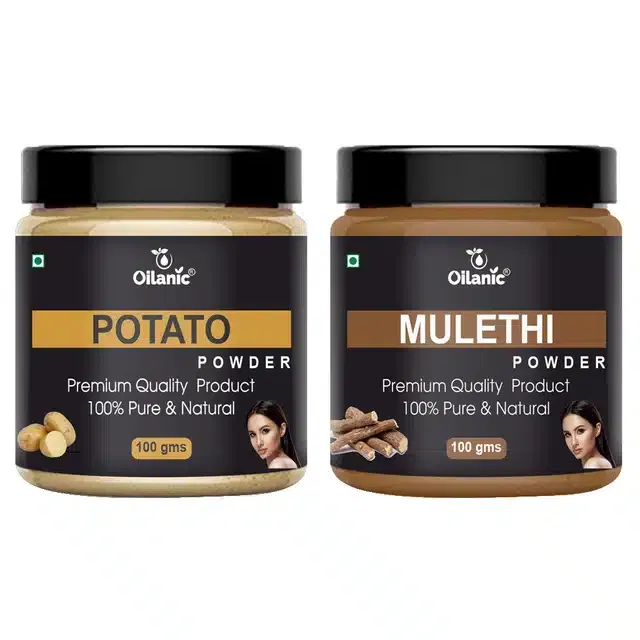 Natural Potato & Mulethi Powder for Skin & Hair (Pack of 2, 100 g)