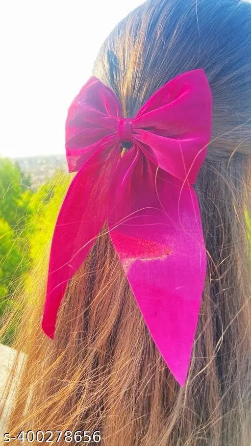 Hair Bow Clip for Women (Pink)
