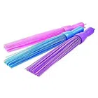 Plastic Sticks Brooms for Bathroom (Multicolor, Pack of 3)