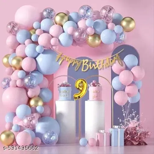 45 Pcs 9th Birthday Decoration kit, Multicolour, Set of 1