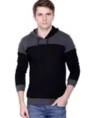 Colorblocked Full Sleeve Hooded T-Shirt for Men 