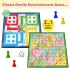 Little Berry Ludo and Snakes & Ladders Big Size Board Game | 14”x14” Foldable Game Board with Dice 