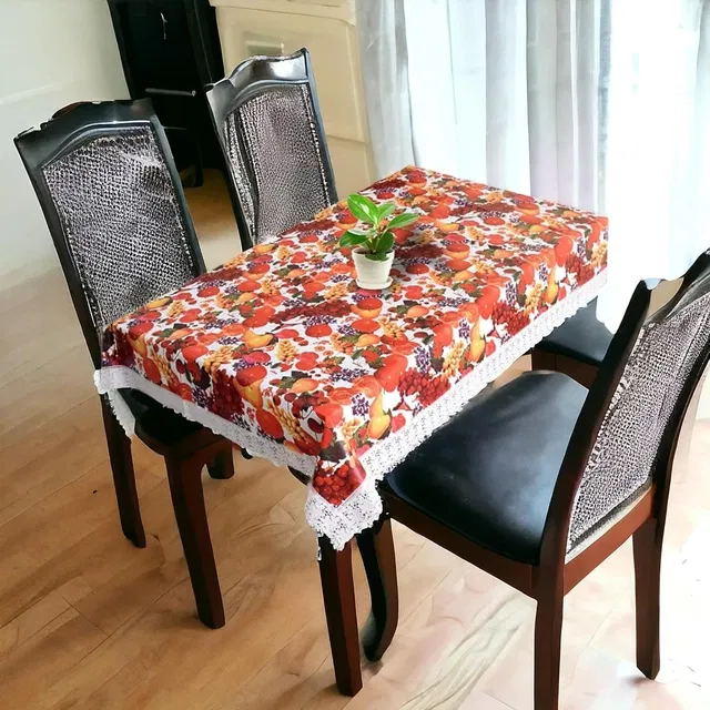 PVC Printed 4 Seater Table Cover (Multicolor, 40x60 Inches)
