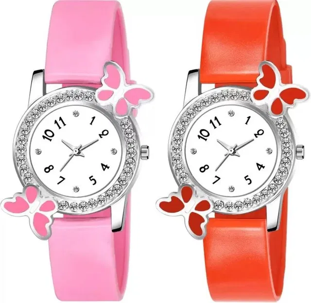 Analog Watches for Women & Girls (Multicolor, Pack of 2)