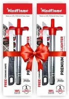 Hindflame Gas Lighter with Knife (Silver, Set of 2)