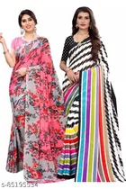Georgette Printed Saree for Women 