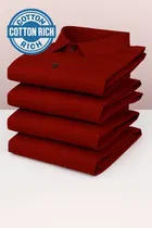 Cotton Blend Full Sleeves Solid Shirt for Men 