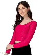 Lycra Ready Made Blouse for Women, Pink 