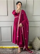 Embroidered Flared Kurta Set for Women 