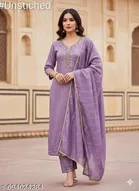 Chanderi Cotton Punjabi/All Over Suits Semi-Stitched Suits 
