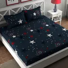 Polycotton Fitted Elastic Double Bedsheet 88x88in with Pillow Cover 