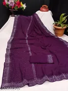 Georgette Saree for Women, Wine 