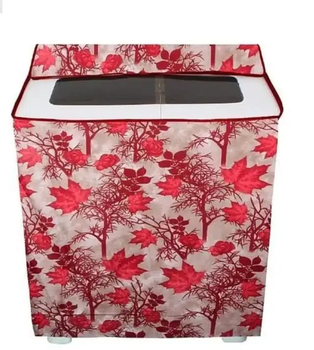 Knit Printed Semi Automatic Washing Machine Cover (Multicolor)