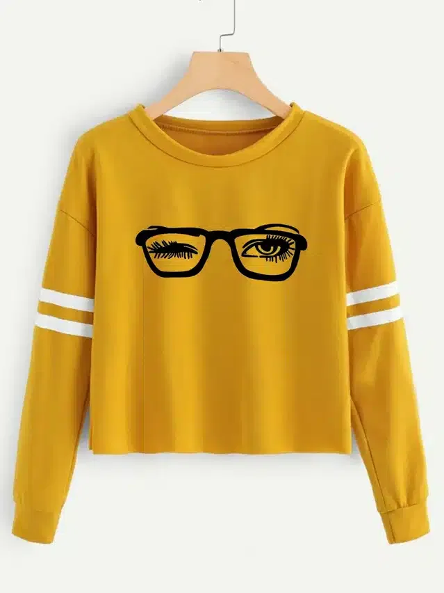 Full Sleeves T-Shirt for Women (Yellow, XL)