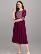 Rayon Slub Printed Kurti for Women 