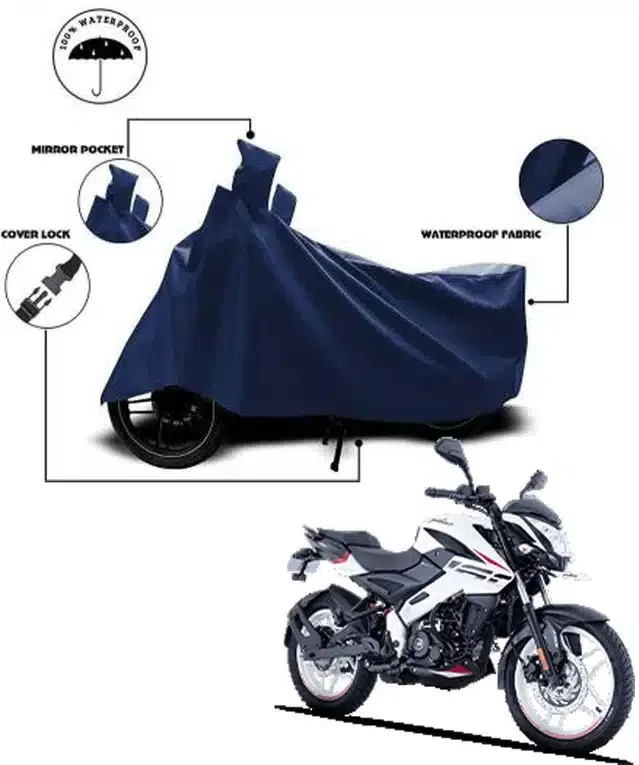 Waterproof & UV Protection Polyester Full Body Cover for Bajaj Pulsar NS-160 BS6 Bike (Blue)