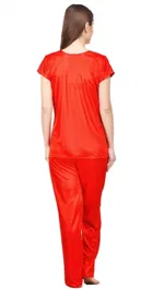 Satin Solid Nightsuit Set for Women 