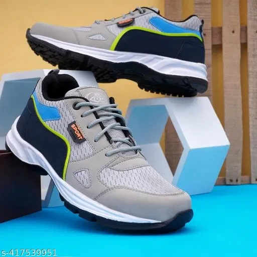 Casual Shoes for Men (Grey & Black, 6)