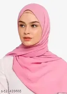 Georgette Solid Hijab for Women, Pink 