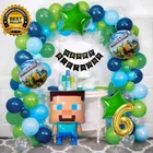 Mine Craft Theme 6th Birthday Balloon Decoration Kit For Kids, Multicolor, Pack Of 72