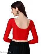 Lycra Ready Made Blouse for Women, Red 