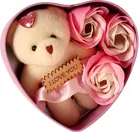 Artificial Roses with Teddy Bear Valentine's Day Gift Box 