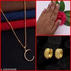 Alloy Pendant with Ring & 1 Pair Earrings for Women 