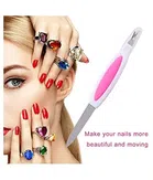 2 in 1 Metal Nail Art Filer with Cuticle Remover (Multicolor)