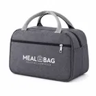 Lunch Meal Box Bag Insulated thermal Grey