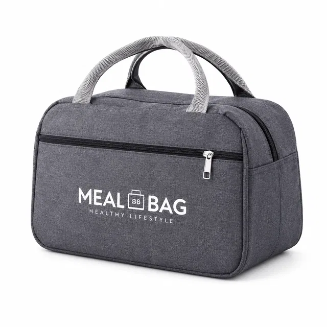 Lunch Meal Box Bag Insulated thermal Grey